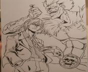 [Fanart] - Light &#34;Kira&#34; Yoshikage and Killer Ryuk from ryuk
