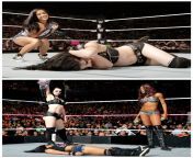 9/23/14 Main Event : AJ laid out Paige and on 9/29/14 RAW : Paige gets her revenge and Lays out AJ Lee. from aj lee xx