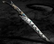 &#34;Nebula&#34;, a knife I forged from 4.5 billion year old meteorite &#39;Muonionalusta&#39;, one of the oldest meteorites ever recorded... It&#39;s crafted from mosaic damascus steel, ancient Wooly Mammoth tooth, Ethiopian black opal and 24k gold. from habesha ethiopian black maid fozia muhammed hamza in sajaa