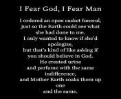 I Fear God, I Fear Man from fear