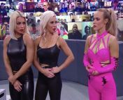 Wrestlers Mandy Rose, Dana Brooke, and Lana from dana dearmind and lana