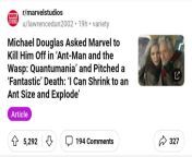 Gay Actor Michael Douglas Asked Marvel to Kill Him Off in Ant-Man and the Wasp: Quantumania and Pitched a Fantastic Death: I Can Shrink to an Ant Size and Crawl Into My Own Ass To Watch Citizen Kane from korian gay actor porn photo