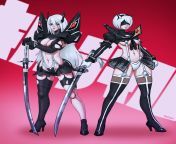 My Nier Automata x Kill la Kill crossover commission done by artist MadeOutOfFoam @Twitter from nier nier automata animated blender webm