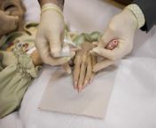 The corpse of an elderly woman getting her nails painted in a pretty baby pink colour in preparation for her funeral from the young meets an elderly married couple fucking