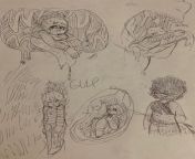 My friend just started drawing vore, and wants some constructive criticism. Feedback? from vore and unbirth