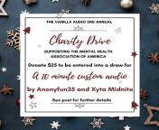 ??Announcing the 2nd Annual Vanilla Audio Holiday Charity Drive! Donate to win a custom audio by either Anonyfun35 or Xyta Midnyte! ?? from kukuzamboo audio