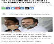 Rahul Gandhi disqualified as Lok Sabha MP after conviction. from lollu sabha veyil