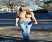 Big breast girl wearing jeans topless from girl desperater jeans