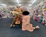 I got dressed up today and visited an adult store, I asked the woman behind the counter if she could take my picture and she told me to pose with the sex doll ~ from the sex pose uncute