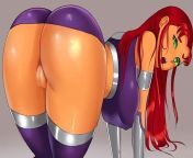 Starfire bent over for a fight. &#124; Teen Titans from teen titans hentai parody tentacles