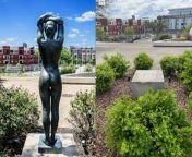 What happened to the statue of the naked young woman outside Hunter Museum? from converting naked young selangana