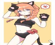 Yuni in a cat costume from yuni