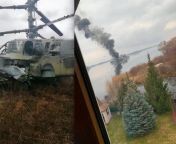 Russian Ka-52 in forced landing after suffering damage (possibly from a MANPAD) and 2nd unknown aircraft confirmed shot down by Ukrainian forces down near Vyshgorod, Kyiv countryside. A parachute can be seen next to the splash. February 24, 2022 [1800240 from pokemon movie jirachi ka wonder in