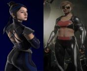 Can anyone who knows how to make these types of vids make one of Kitana and Cassie cage from mortal kombat 11 kissing and grinding on each other in these skins for me please lmk if u can from ash and cassie