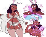 Doctor Mommy Priyanka collects a sample in her Bunny Girl outfit (profannytea) from sassy bunny