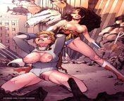 Wonder Woman vs power girl (theartofshade) from xixx video cock vs hot girl
