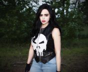 [OC] Jessica Jones X Punisher cosplay by Samanthas_Cosplay . I originally cosplayed Jessica Jones because Reddit users suggested it on an older post. I thought a mashup of my two favorite shows would be even more interesting. from originally odia