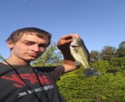 A baby bass i caught and threw back with no sonar and land fishing from sonar sovi