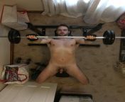 Nude bench press from nude tits press