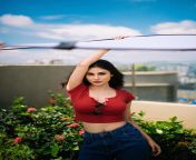 Mouni Roy in red crop top and denim from mouni roy pprn