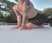 Outdoor content up now! Tattooed babe plays with herself on top of RV ???? 40% OFF NOW! from outdoor rustle up
