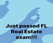 FLORIDA Real Estate exam passed first try! from real plvic exam