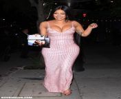 Cardi B Cleavage in a Pink Dress! from shriya cleavage in strapped sheath dress