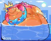 Turned into a Typh AND stuck in a pool floatie? And look how big you got! By @GrimChonker on Twitter from knot and stuck in girl