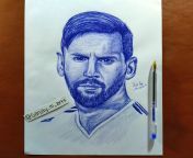 Lionel Messi ball pen Drawing from lionel messi naked pen