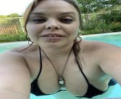 Me and my tits in a skimpy bikini enjoying the pool [41, yes really!] from 70 old women skimpy