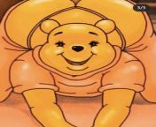 Disneys depiction of Winnie the Pooh is still under copyright. Its the character from the books that entered the public domain. Red shirt on the bear, artists beware. If nude he be, your Pooh is free. from winnie pooh darby