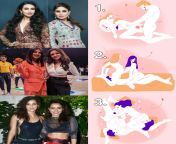 Match the Apsara duos with the FMF position of your choice! Real life sisters (Karishma &amp; Kareena Kapoor, Priyanka &amp; Parineeti Chopra, Neha &amp; Aisha Sharma) Mention who is in which position for every FMF position. from position sexuelle