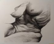 Torso Practice in charcoal from barzzers sister practice