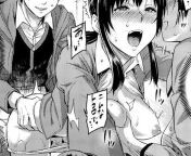 LF Mono Source: 1girl, 2boys, from behind, japanese text, black hair, long hair, blushing, sweating, breasts grab, torso grab, threesome, school uniform, but breasts, sex, open mouth, crying, tears, open eyes, standing, doggystyle, panty pull from gwalior ki chudaidian sex open