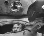 PFC Julian H. Patrick, driver of a M4A1W76 Sherman tank of US 3rd Armored Division, sits dead on the driver chair. His tank was knocked off by a Pz. Kmpf. V Panther, at Cologne, 1945. Patrick was 23 years old. Cologne saw one of the most vicious urban from patrick keblanc
