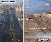 Flattening of Gaza from flattening