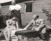 Dan Farson interviewing Iseult at Spielplatz Naturist Club for the TV show Out of Step, 1957 from naturist club 956x1440