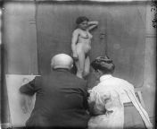 Art students drawing a nude model, 1910s (NSFW) from liliana art modeling studio model nude