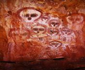 Australian Aboriginal rock painting from australian aboriginal pussy