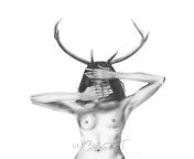 Ratri, The Deer Woman (Pencil on Paper, By 3ACOT) from sonali kulkarni sayaji shinde tya ratri paus ho