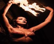 i took a picture of a fire twirler reminds me of Selma Hayek from Dusk Till Dawn from selma