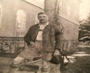 Gay Vintage - 1930s handsome German man with a mustache in lederhosen with his hand in his pocket - seduction, pocket, scratchingshiftingpocketpool,black and white, homoerotic,public, from keerthi sures sex nude xxx put his hand in