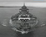 Daily military post 95: French battleship Richelieu. Taken on February 21, 1956, it shows the battleship on its final cruise as it travels to Brest, France to enter the reserve fleet. from battleship