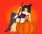 Spooky season pinup by Soft Body Studios from willley studios