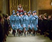 In Harry Potter and the goblet of fire (2005) there are no men in the school Beauxbatons. This is a reference to the fact that there are no actual men in France, which is a female only country from aksharaya line of fire 2005