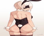 Here you are as promised bunny girl 2b why do I make these promises..? (I make stupid favours with you and you ask me to dress up in your favourite outfit) from dress stuck in ass