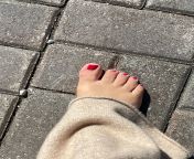 Desi Teen Queen barefoot on the streets! ? [OC] from desi teen orange top