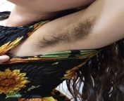 Sunny sunflower, hairy armpit closeup from hot sunny aunty hairy