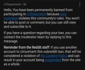 Banned for &#34;Breaking the community&#39;s rules.&#34;, even though I just said a feature I&#39;d like to see... from rules 34