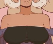 Tan hentai gamer girl flashing her big swollen boobs from gamer girl flashing tits
